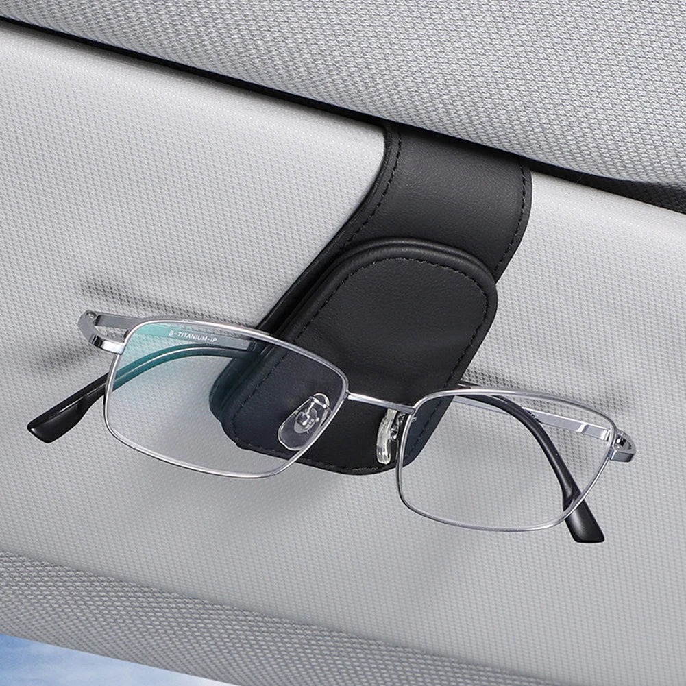 Universal Car Sun Visor Glasses Box - Sunglasses Clip Card Ticket Holder Stand, Eyeglasses Fastener Pen Case Car Accessories