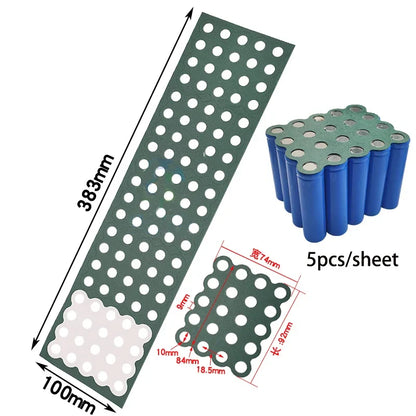 2-6P Hollow & Solid 18650 Li-ion Battery Insulating Gaskets – Positive Pole Protective Stickers with Highland Barley Paper Design