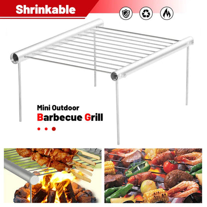 Portable Stainless Steel BBQ Grill - Folding Mini Barbecue Grill for Home, Park, and Picnic, Outdoor Cooking Accessories