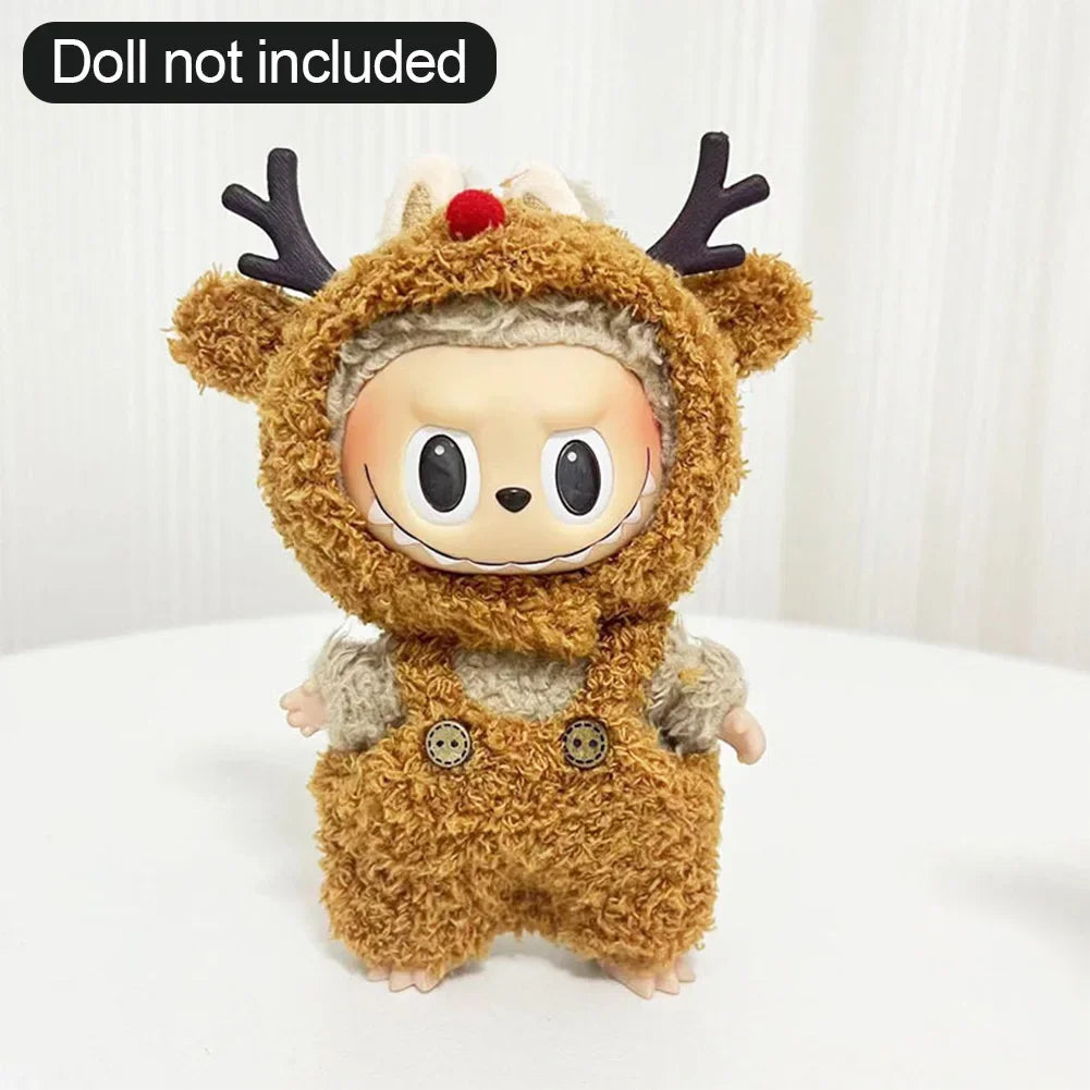 Cute Knitted Clothes Keychain – Outfit for 17cm Labubu/Macaron Doll, Kids & Girl Gifts