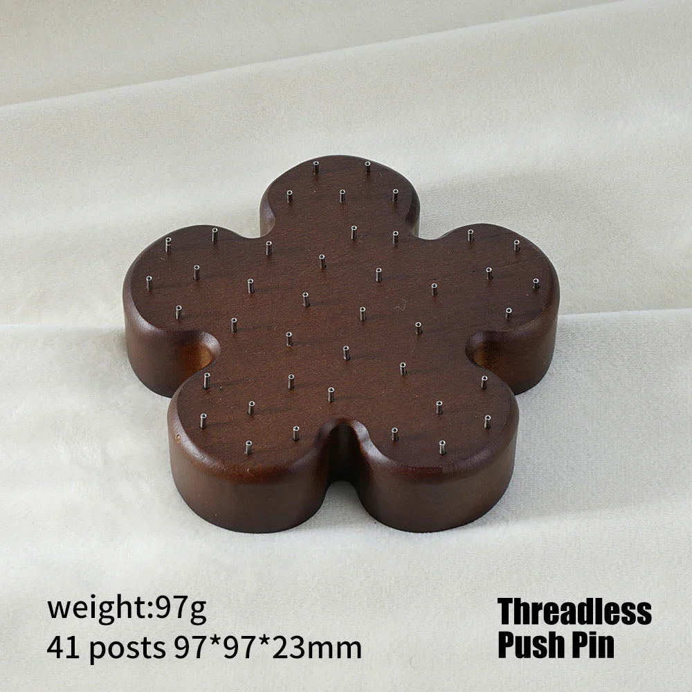 High-Quality Beech Wood Jewelry Display Stand — Push Pin Holder for 16G/14G Threadless Piercing & Body Jewelry