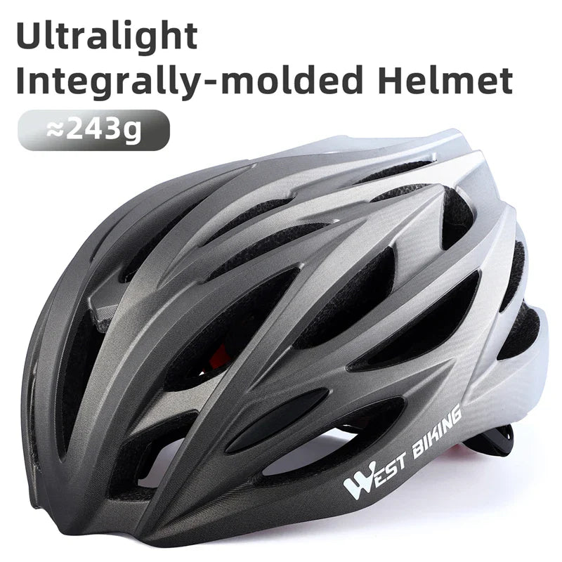 WEST BIKING Ultralight Cycling Helmet - Integrally Molded MTB & Road Bike Racing Helmet for Men & Women, Bicycle Safety Cap