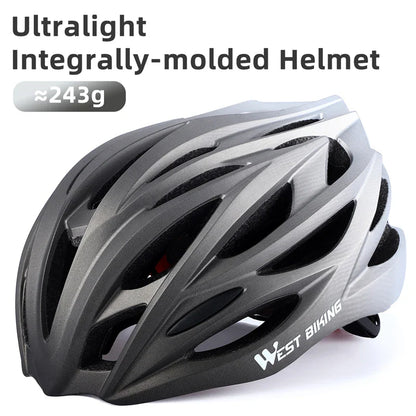 WEST BIKING Ultralight Cycling Helmet - Integrally Molded MTB & Road Bike Racing Helmet for Men & Women, Bicycle Safety Cap