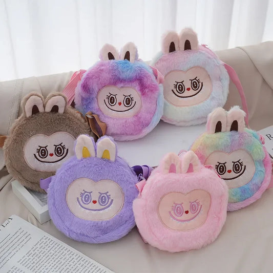 2024 Women’s Cartoon Animal Furry Shoulder Bag — Cute Single-Shoulder Winter Handbag for Kids & Ladies