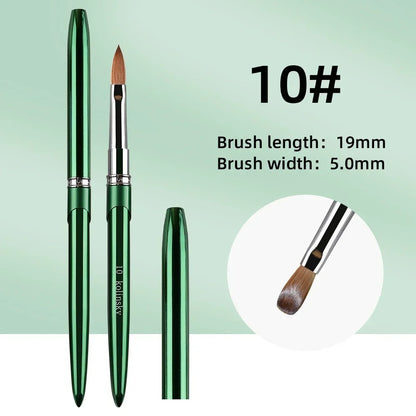 Kolinsky Acrylic Nail Brush — 100% Pure Metal Handle, Sizes 2-18 High-Quality Nail Tool