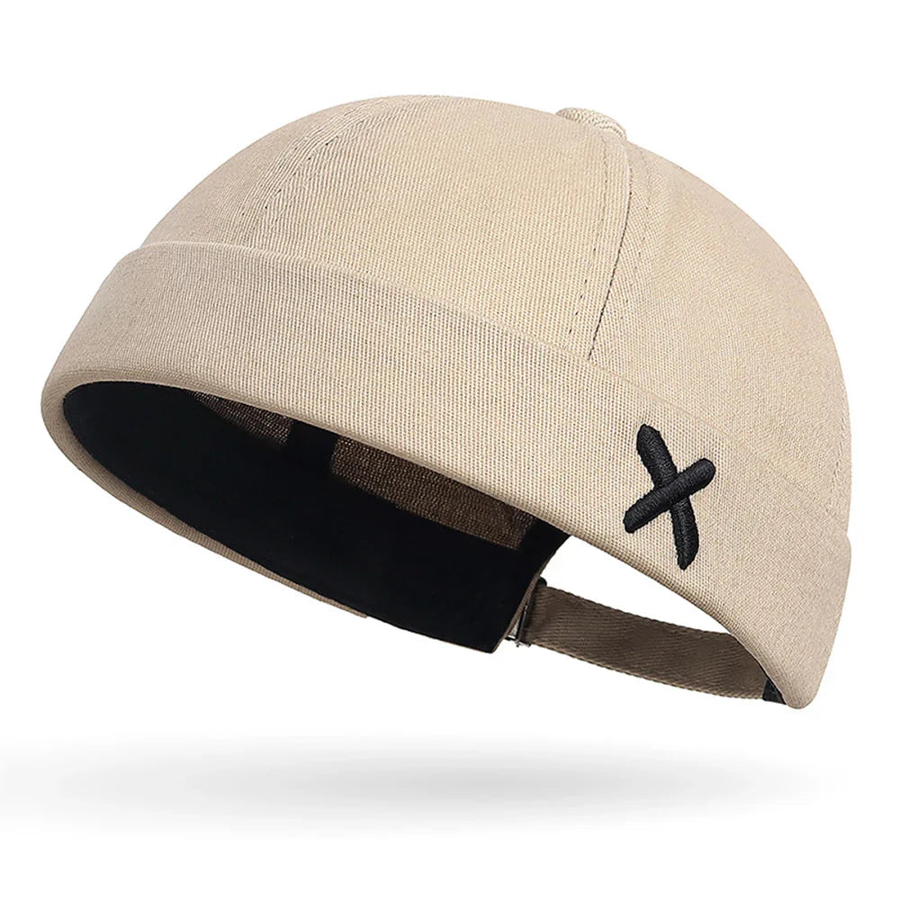 Fashion Denim Docker Cap – Brimless Skullcap Sailor Beanie Hat for Men & Women, Solid Color Adjustable Bucket Dad Cap Streetwear Style
