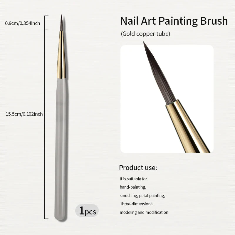 RSNAIL Nail Art Liner Brushes — 18mm Slender Long Line Painting Pen for French Stripe Nail Art, UV Gel DIY Manicure Tool