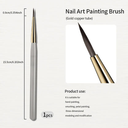RSNAIL Nail Art Liner Brushes — 18mm Slender Long Line Painting Pen for French Stripe Nail Art, UV Gel DIY Manicure Tool