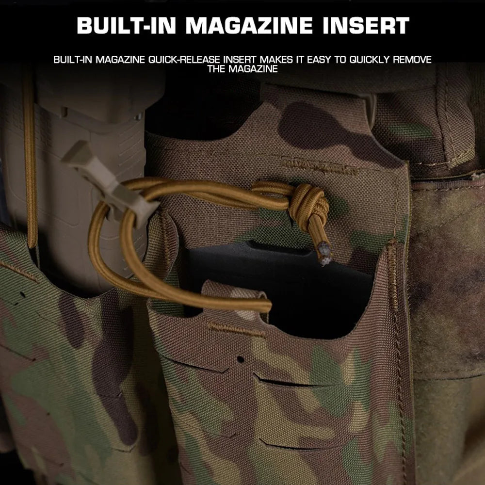 Tactical Vest Ferro Plate Carrier V5 – Military Hunting Airsoft Body Armor with Portable MOLLE System & Triple Magazine Pouch