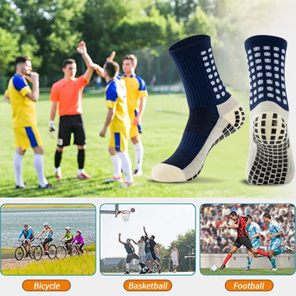 Anti-Slip Football Socks - Non-Slip Soccer, Basketball, Tennis & Cycling Grip Socks for Men