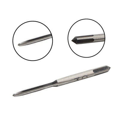 2pcs M1-M1.6 Mini Thread Tap Drill — Straight Flute Metric Screw Hole Tap for Eyeglasses Repair