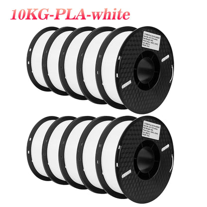 KINGROON 3D Printer Filament 22LBS — 10 Rolls 1KG 1.75mm PETG & PLA, Eco-Friendly Mixed Colors, High Toughness