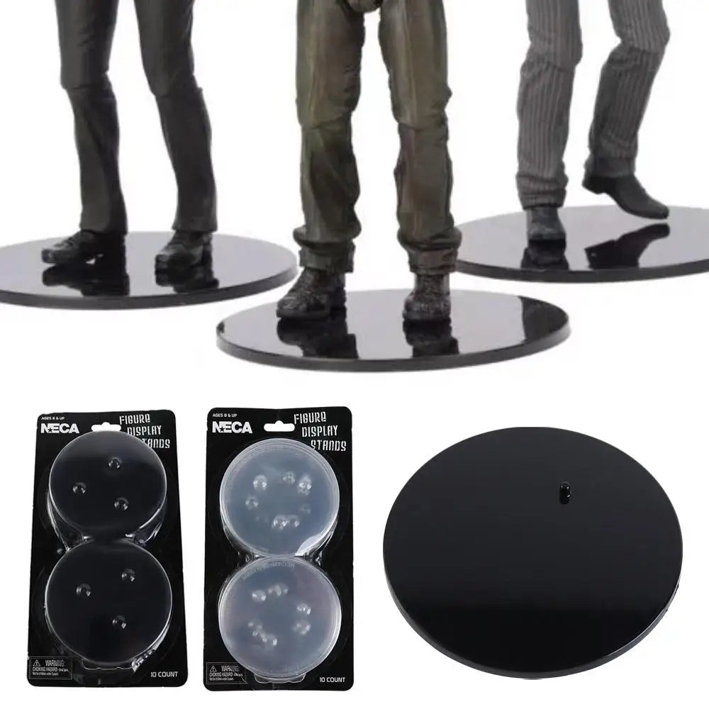 6-8" Neca Model Display Stands — Clear & Black Plastic Base for Action Figures & Toy Models