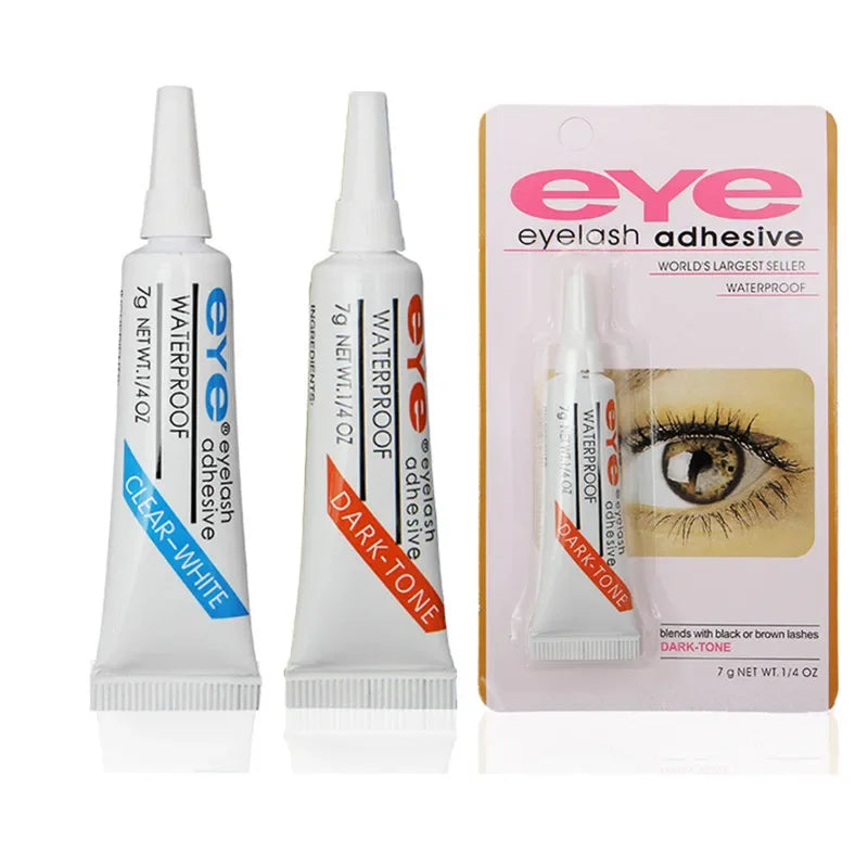 Waterproof Eyelash Glue — Strong Adhesive for False Lashes, 7g Dark or Clear Makeup Accessory