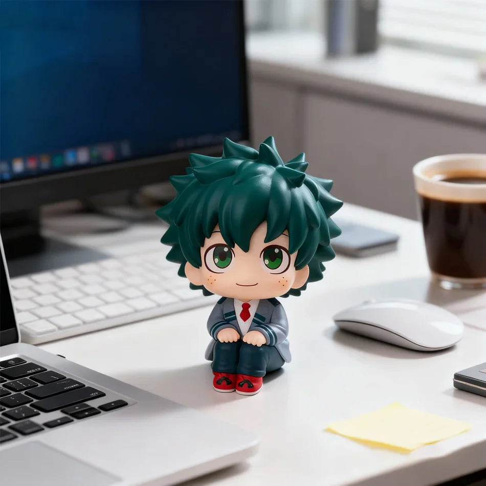 Super Cute Chibi Anime PVC Figures – My Hero Academia Style Izuku Midoriya, Katsuki Bakugo & Shoto Todoroki Collectible Toys