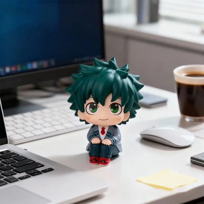 Super Cute Chibi Anime PVC Figures – My Hero Academia Style Izuku Midoriya, Katsuki Bakugo & Shoto Todoroki Collectible Toys