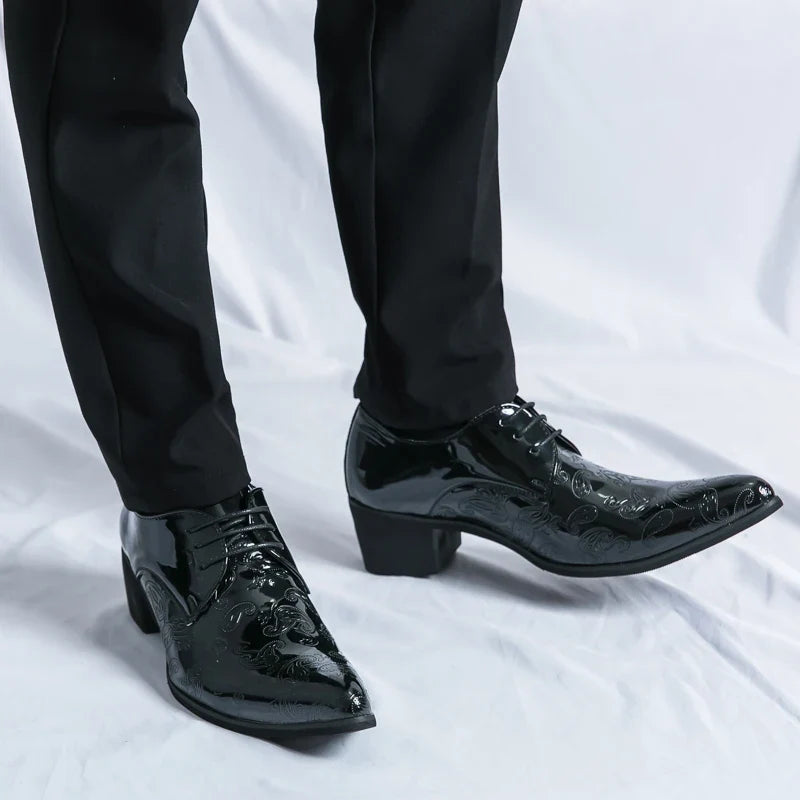 Men’s Gold Chelsea Dress Shoes - Pointed Toe Trendy Formal Party Shoes Size 38-46