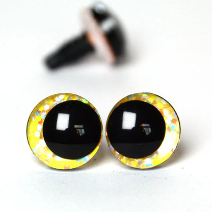20pcs 3D Cartoon Glitter Doll Safety Eyes – Strange Eyes with Hard Washer, 16mm-30mm for Toys