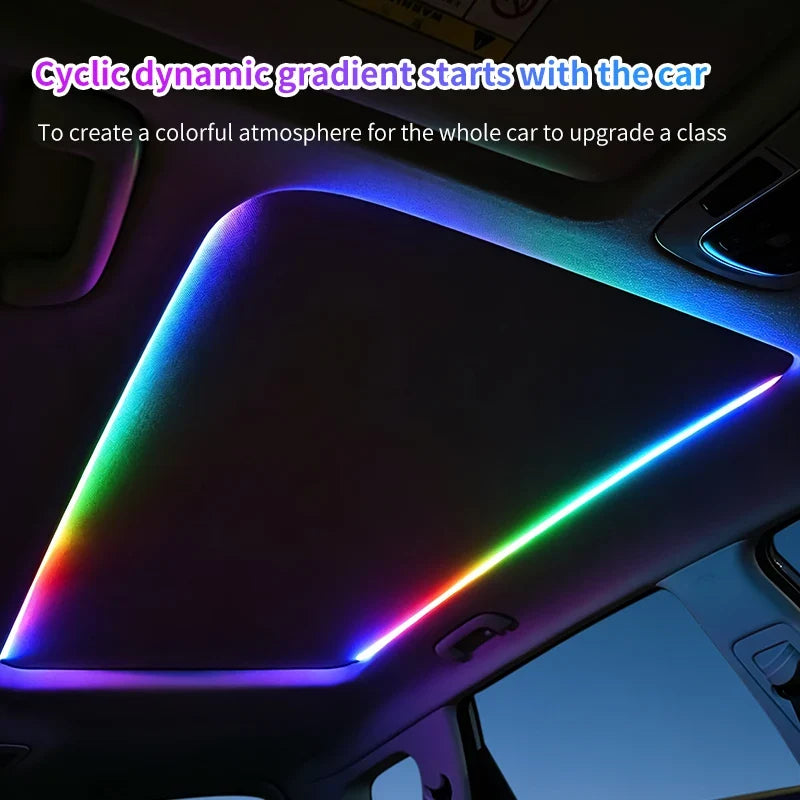 2026 Universal Car Sunroof LED Strip Light - APP & Remote Control USB Panoramic Roof Ambient Lighting