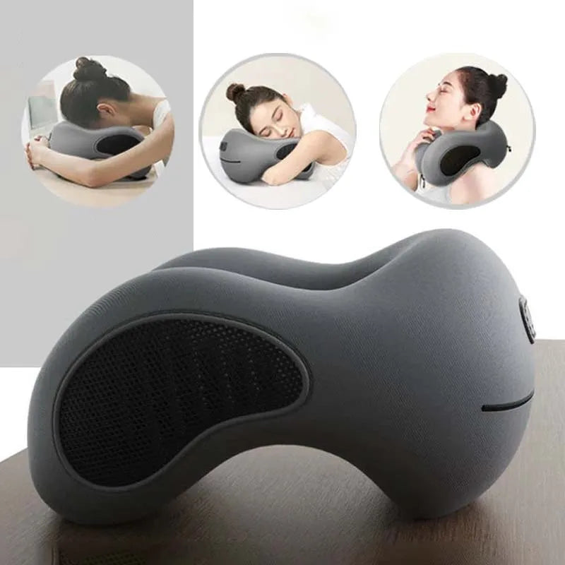 Multifunction U-Shaped Neck Pillow – Soft Slow Rebound Travel Pillow for Sleeping, Cervical Support & Massage