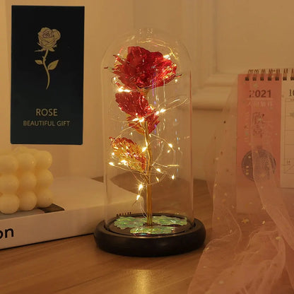 LED Enchanted Galaxy Rose with Fairy Lights — Eternal Beauty Rose in Dome for Valentine’s, Wedding & Mother’s Day