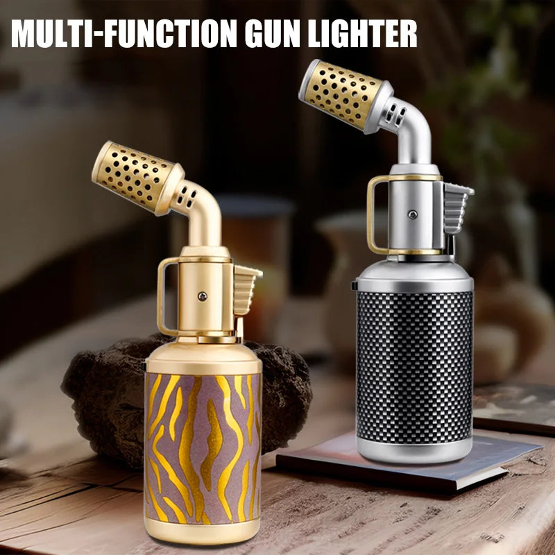 JOBON Creative Cigar Lighter | Windproof Blue Flame with Locking Rotor & UV Transfer Print, Unique Gift Craft