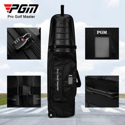 PGM Golf Aviation Bag – Hard Shell Anti-Collision Travel Bag with Roller Skating Belt, Men & Women, HKB014