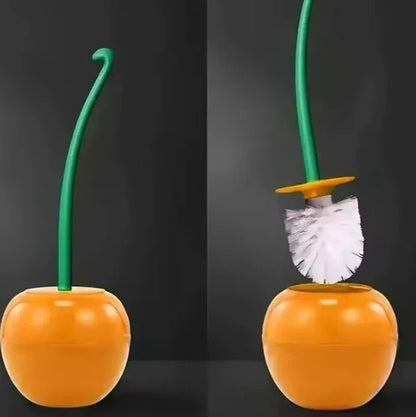 Cherry Shape Toilet Brush Set - Creative Lavatory Cleaning Brush with Decorative Holder for Bathroom