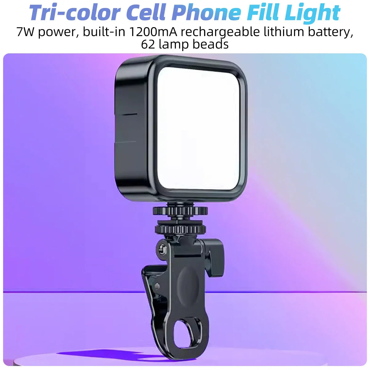 Portable LED Selfie Light Clip — Ring Flash Fill Light for iPhone, Samsung, iPad, Mobile & Laptop