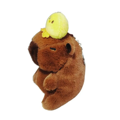 Plush Cocoa Cat Snapper Keychain – Cute Soft Doll Pendant, Exquisite Schoolbag Charm Accessory