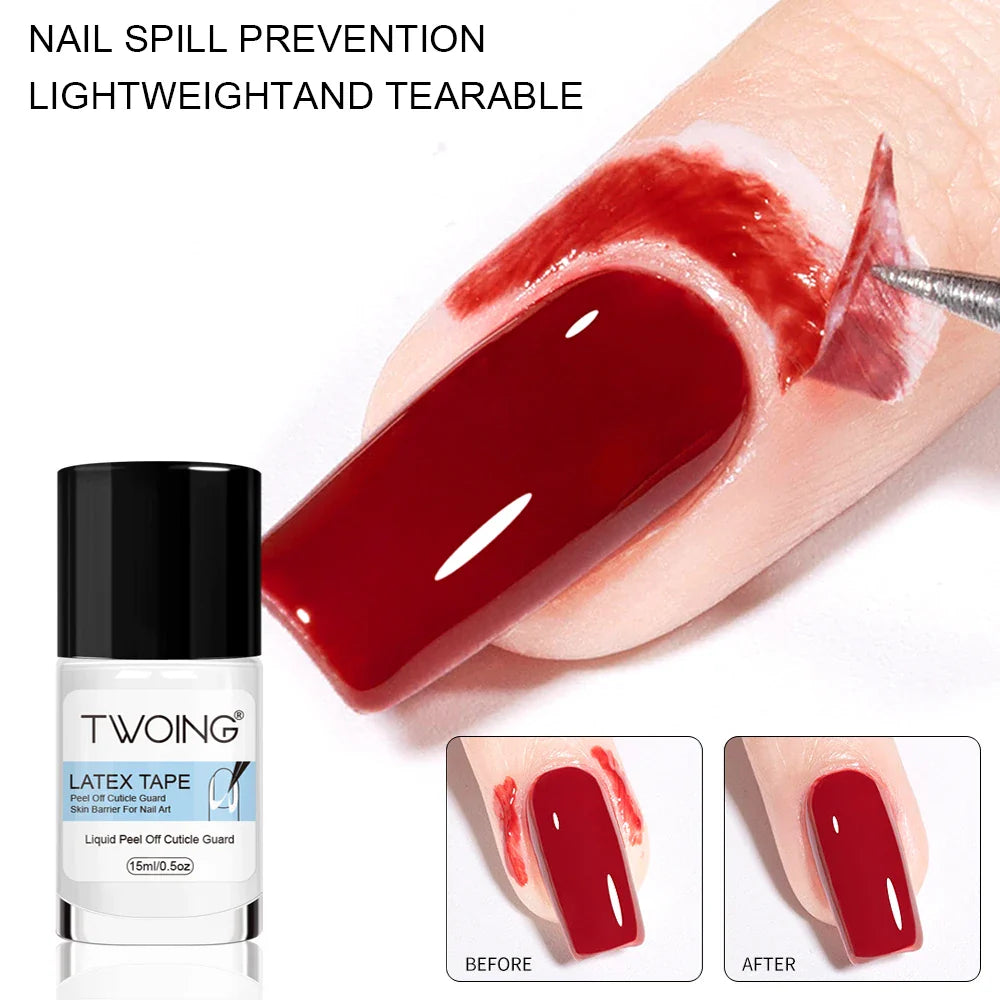 15ml Nail Peel-Off Liquid Latex Tape – Cuticle Guard & Nail Edge Protector for Manicure