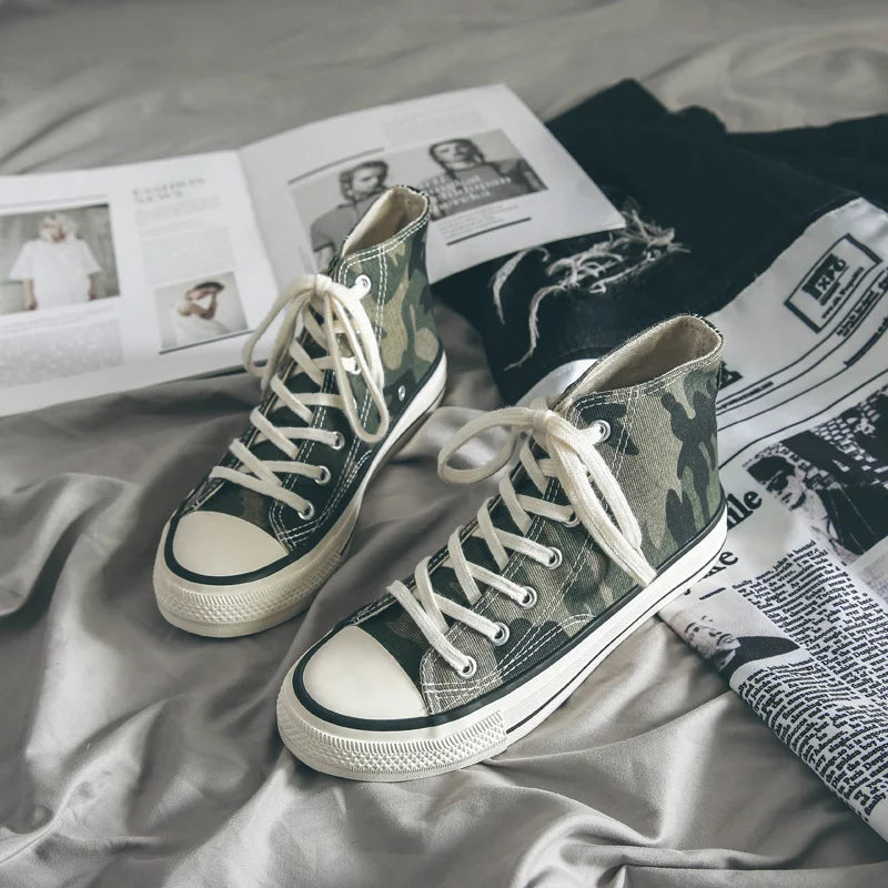 Men’s Canvas Shoes — Fashion Summer Casual Sneakers, High-Top Vulcanized Flats for Men & Women, 2023 Spring-Summer