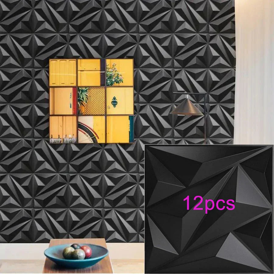 KUUJOJO 3D Textured Wall Panels – Indoor Wall Decoration for Living Room, Bedroom, Hotel, Office, Tape