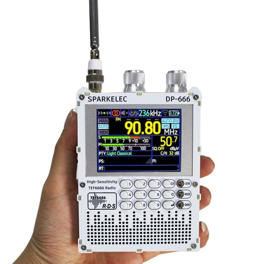 DP-666 TEF6686 High-Sensitivity Full Band Radio — FM/AM/LW/MW/SW Shortwave with ESP32 & 2.8" IPS LCD