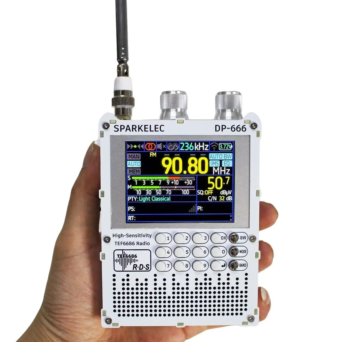 DP-666 TEF6686 Digital Radio - Full-Band FM AM LW MW SW Receiver with ESP32, RDS & 2.8-Inch IPS LCD