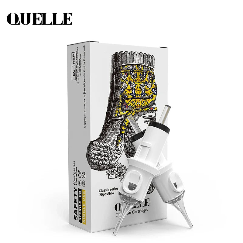 QUELLE 20/50PCS Tattoo Cartridge Needles — Disposable Sterile 3RL, 5RL, 7RL Round Liner 0.3/0.35mm for Permanent Makeup & Tattooists