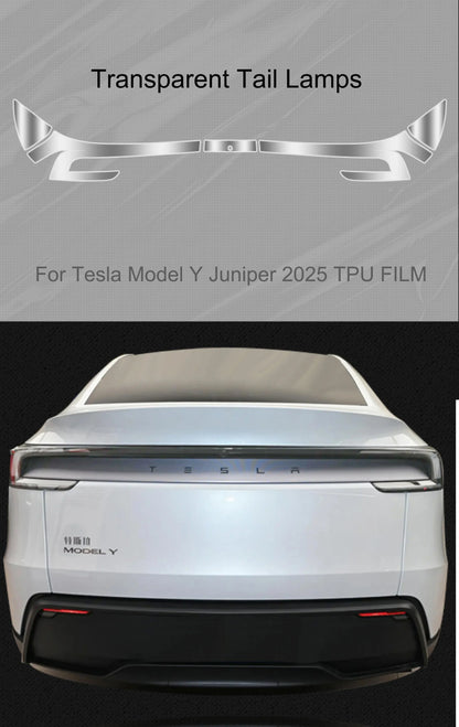 Tesla Model Y 2025 TPU Blackened Headlight & Taillight Protective Film – Juniper Color Changing Film