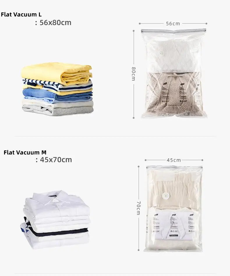 New Patented Vacuum Storage Bags – Large Plastic Bags for Clothes, Blankets, Compression, Travel Accessories