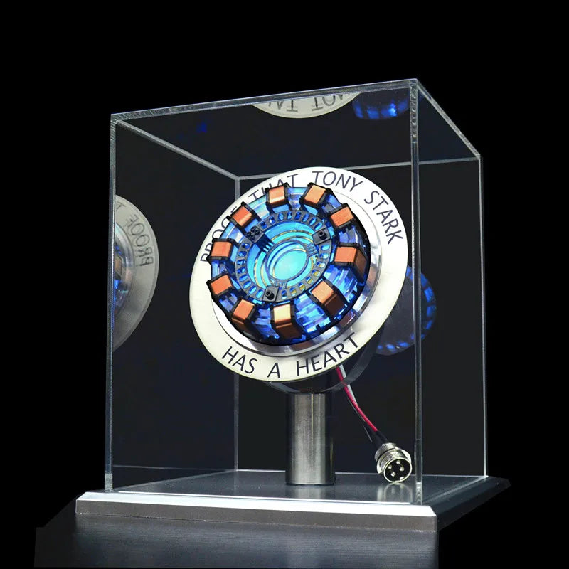 Avenger Iron Man MK1 Arc Reactor – Tony Stark Heart of Mark Figure with LED Light, 1:1 Cosplay Toy Chest Lamp for Kids Gift