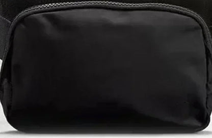 Unisex Fitness Running Waist Bag – Fashionable Sports Bag with Metal Logo, Yoga & Mobile Holder