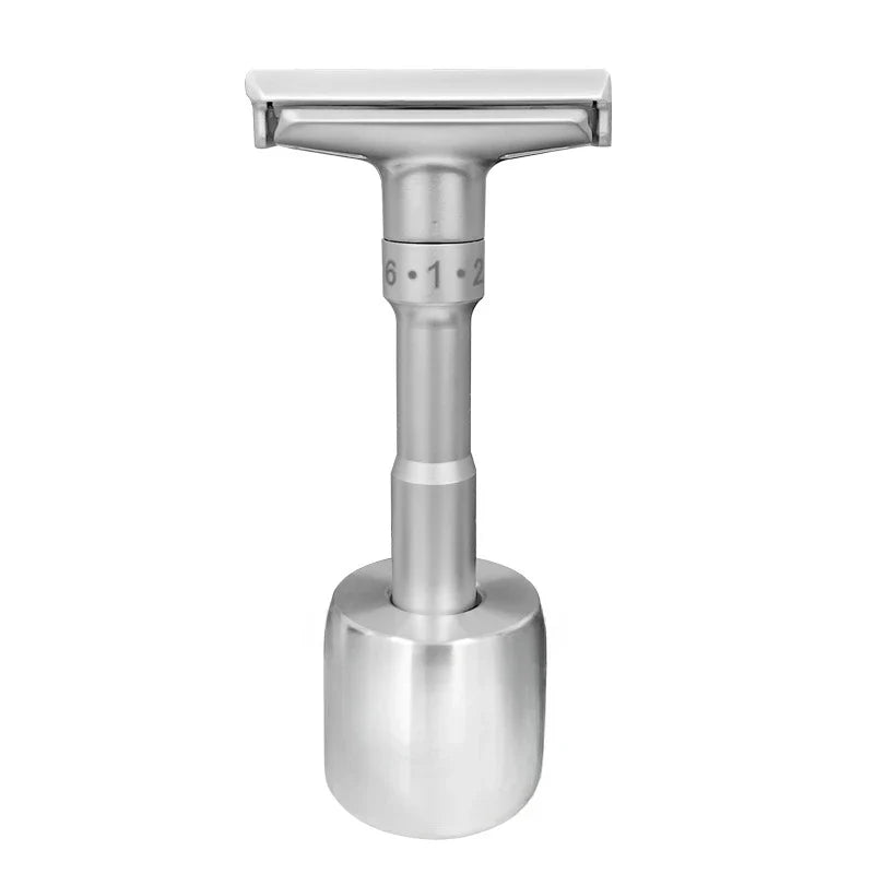 New Adjustable Safety Razor for Men – Folding Shaving Razor with Double Edge, 5 PCS Titanium Coated Blades & Shaver Holder