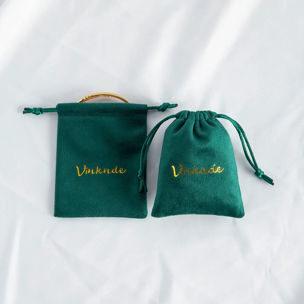 100-Pack Velvet Drawstring Jewelry Pouches - Personalized Logo Gift Bags for Wedding Favors, Candy & Makeup Packaging