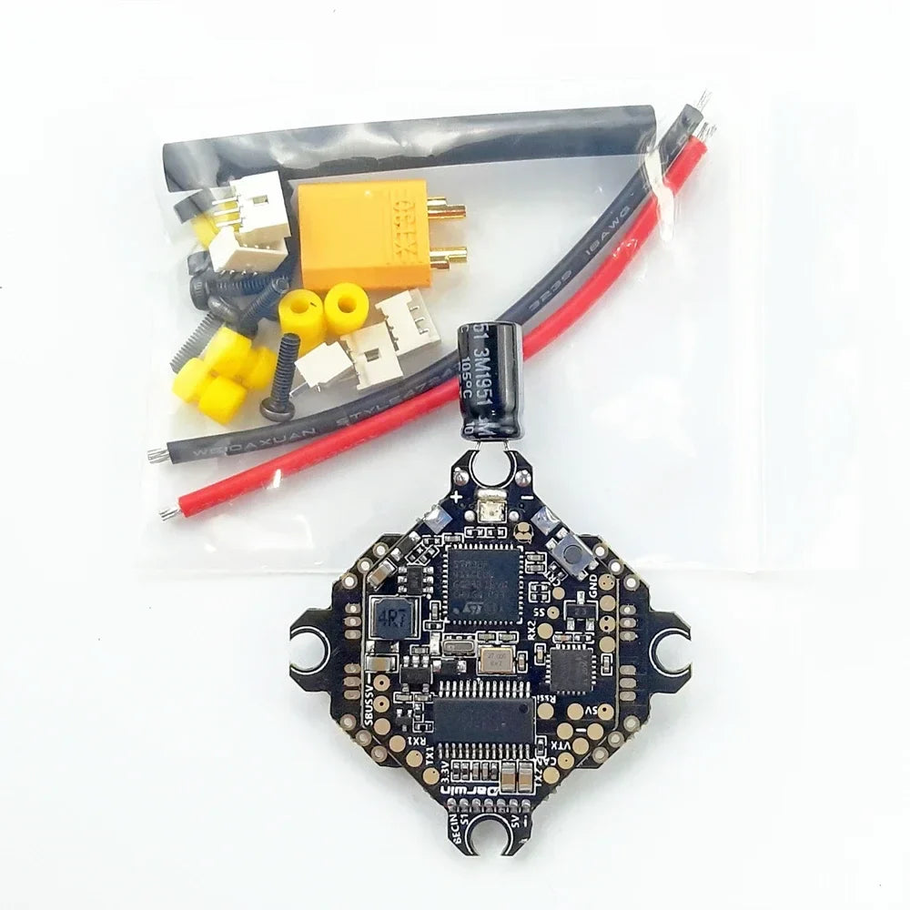 DarwinFPV F411 AIO Flight Controller – Whoop Blheli_S Betaflight F4 with 15A OSD BEC 1-3S 4-in-1 ESC for FPV Racing Drones
