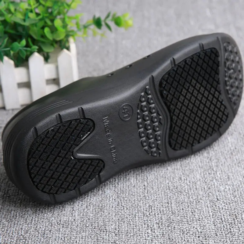 Non-Slip Chef Work Shoes - Lightweight Waterproof Slip-On Shoes with EVA Upper & Rubber Sole for Kitchen, Hospital & Restaurant Work