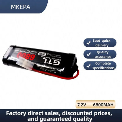 New 7.2V 6800mAh NiMH Battery Pack – Rechargeable Power for RC Cars, Trucks & Tanks