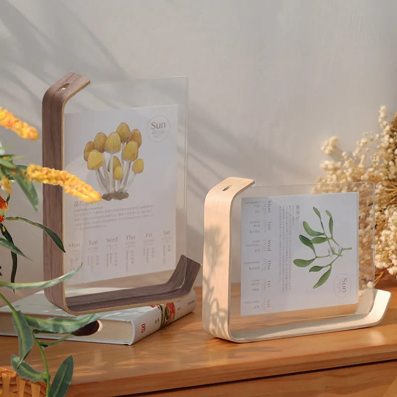 Rustic Acrylic and Wood Herbarium Display Calendar DIY Photo Frame - Perfect for Wedding, Parties, and Home Decor