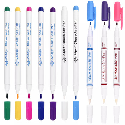 Disappearing Fabric Marker Pen Set - Erasable Ink for Cross Stitch, Tailor's Quilting, and Dressmaking Sewing Tools (1/3pcs)
