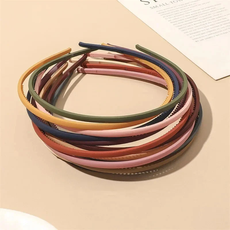 Elegant Non-Slip Toothed Hair Hoop – Thin Plastic Bezel Headband for Women & Girls