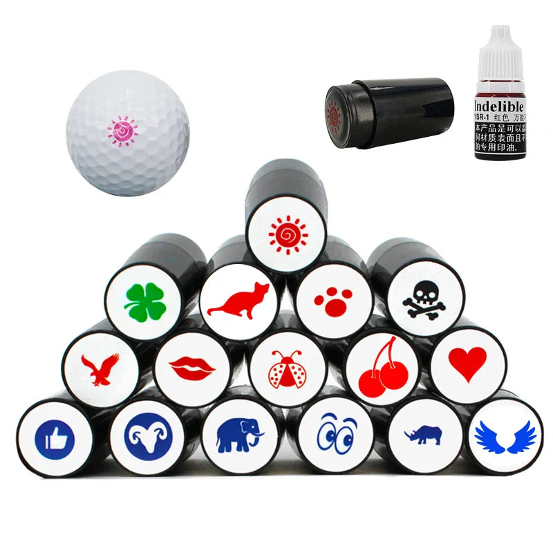 Golf Ball Stamper – Quick-Dry Durable Marker with Various Patterns, Plastic Golf Accessory