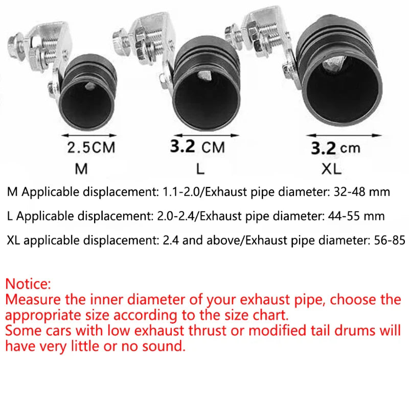 Universal Car & Motorcycle Exhaust Turbo Whistle – Modified Muffler Pipe Sound Simulator Tail Pipe Sound Enhancer Accessory